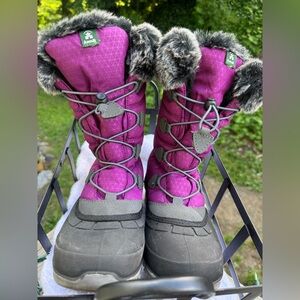 Kamik Momentum 2 Women 6 Burgundy Waterproof Winter Snow Boots Faux Fur